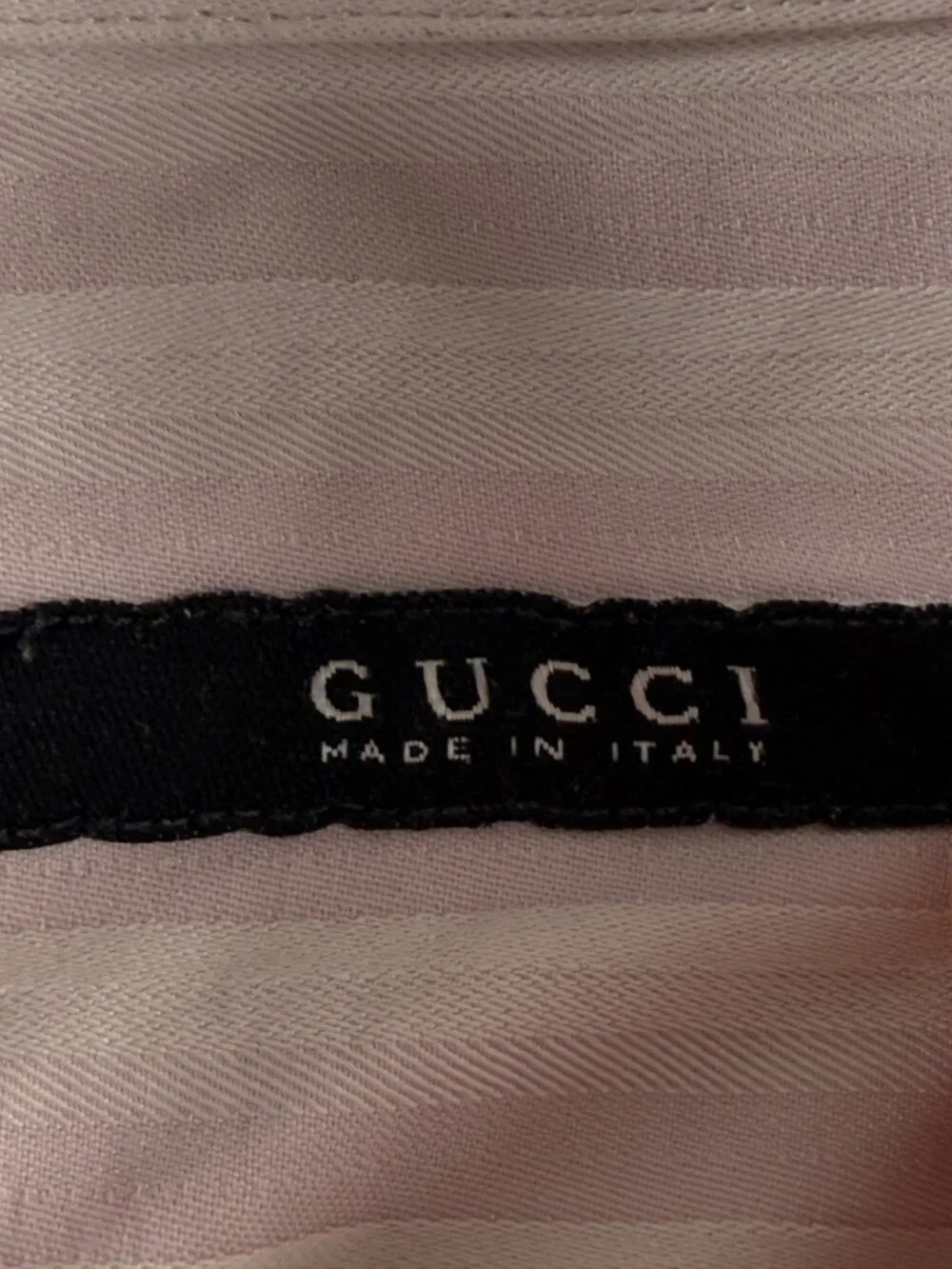 Gucci Italy Striped Pink White Long Sleeve Button Up Shirt Point Collar 15.5 Men